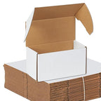 Box USA 10" Deluxe Shipping Boxes, 10 1/2"L x 5"W x 6"H, 50-Pack - White Box Mailers for Packaging, Storage, Gifts or Bulk Business Orders