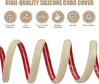 Floor Cord Cover Self Adhesive Cord Hider,10FT Cable Management, Extension Strip Protector for Wires, Prevent Cable Trips for Offices, Gyms, Exhibitions Cavity:0.3"(W) x 0.28"(H) Yellow Wood