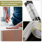 Treela 20 Rolls Strapping Tape 3 Inch X 60 Yards 5.5 Mil Fiberglass Filament Tape Transparent Reinforced Heavy Duty Packing Strips for Shipping Sealing Binding Fixing