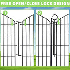 Decorative Garden Fence 40in (H) x12ft (L), 5 Pack No Dig Fence Animal Barrier for Dog with Lock, Arched Flower Bed Edging, Wire Border Panel Fencing for Yard Patio Outdoor Decor