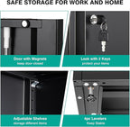 SISESOL Metal Storage Cabinet with Drawer and Locks,Black Garage Storage Cabinet with Locking Doors and Adjustable Shelves,71" Tall Large Metal Cabinets with Magnetic Door for Home,Office,Garage