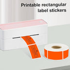 1x2 inch Label Stickers Roll for Thermal Printer 500PCS Colored Removable Freezer Labels Waterproof Blank Sticker Labels to Write on for Food Containers and Jars, Fluorescent Orange