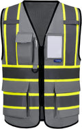 AYKRM 11 color High Vis Reflective Safety Vest for Women Men Security Pocket Zipper