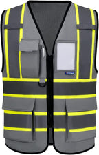 AYKRM 11 color High Vis Reflective Safety Vest for Women Men Security Pocket Zipper
