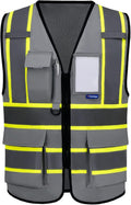 AYKRM 11 color High Vis Reflective Safety Vest for Women Men Security Pocket Zipper