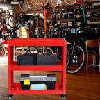 Tool Cart on Wheels, 3 Tier Rolling Mechanic Utility Cart, Heavy Duty Steel, Lockable Wheels, 450 LBS Capacity for Garage, Warehouse, Workshop