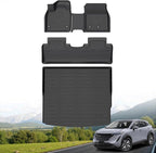 Hutisya-Floor Mats & Cargo Liner Set Fit for Nissan Ariya 2023-2025 All Weather Protection Anti-Slip & Durable TPE Full Set Liners Automotive Accessories-Black