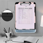 Clipboard with Storage,Storage Clipboard with Pen Holder,Heavy Duty Plastic Storage Clipboard with Low Profile Clip, Clipboard Folder, Teacher Must Haves, Office Supplies,Cute Cows Pink