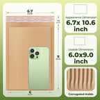 Tera Rigid Mailers Kraft Envelopes: 50 Pack 6x9 Inches Recyclable Mailing Shipping Envelope 80gsm Thickened Kraft Self Seal Corrugated Inside for Document CD Photos File Postcard Small Business