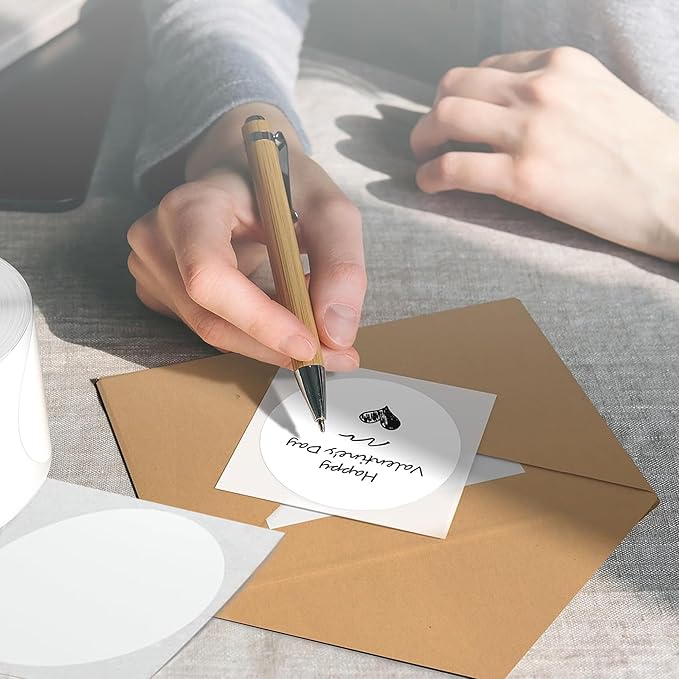 4 Inch Large White Circle Thermal Labels, 300 Labels/Roll,Self-Adhesive Round Inventory Stickers, Multi-Purpose Round Roll Thermal Printing Stickers for Business and Domestic Use