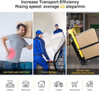 Electric Stair Climbing Dolly, Heavy Duty, Powered Stair Climber Dolly Cart with 6 Wheels Motor Powered for Furniture Logistics Warehouse, Black & Yellow, 200W