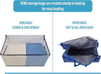 VENO 10 Pack Moving Bags and Large Christmas Decoration Storage Bins with lids. Alternative to Moving Boxes, Packing Supplies for College. Heavy Duty Totes (Clear, 10 Pack)