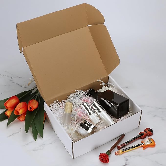 HORLIMER 12x9x4 inches Shipping Boxes Set of 50, White Medium Corrugated Cardboard Box Literature Mailer