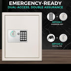 Flexzion Key Box Wall Mount With Code, Key Cabinet, Key Deposit Slot, 40 Key Holder Organizer Locker Case, Colored Key Tags Wall Mounted Lock Box For Keys Storage (Gray)