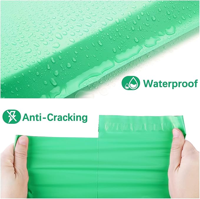 Metronic Poly Mailers 14.5X19 500Pack, Strong Adhesive Shipping Bags for Clothing, Waterproof Mailers Poly Bags for Small Businesses, Flexible Mailing Bags Packages Bags Green