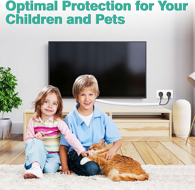 Dog and Cat Cord Protector 25ft - 1/2inch, Flexible Cable Sleeve for Easy Cord Management, Protects Cables from Pets Chewing, Ideal for USB, Power, Audio and Video Cords - White