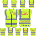 BeautyWill Custom Logo Safety Vest Class2 High Visibility Reflective Vest Breathable Construction Vest