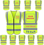 BeautyWill Custom Logo Safety Vest Class2 High Visibility Reflective Vest Breathable Construction Vest