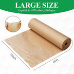 Honeycomb Packing Paper Wrap 12"x60' Recycled Bubble Cushioning Wrap Roll Eco Friendly Shipping Boxes Moving Wrap Packing Supplies Material with 10 Fragile Sticker Labels