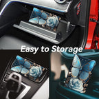 Car Registration and Insurance Holder, Leather Car Glove Box Organizer, Cool Car Accessories for ID, Driver's License Cards & Essential Document,business cards,Men&WomenWhite Rose Gold Butterfly