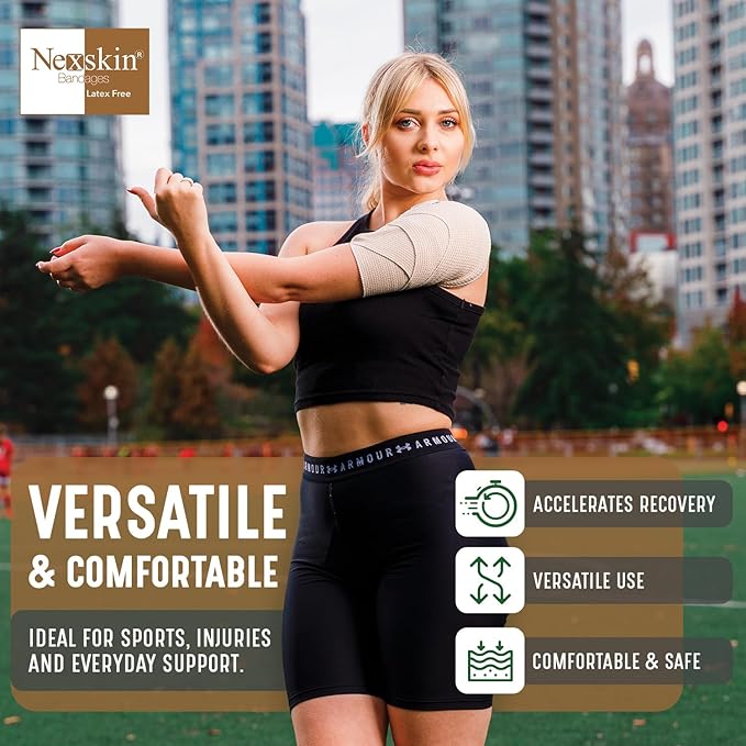 Premium Elastic Bandage Wrap (2” Wide, 6 Pack) - Nexskin Latex Free Athletic/Medical Compression Bandages Hook & Loop Fasteners at Both Ends - Lifetime Washable & Reusable Bandages