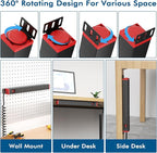 8 Outlet Rack Mount PDU Power Strip, SPD, 1200J Surge Protection & 15A Overload Switch, 360° Rotating Mounting,Fits 19'' Network Server Rack, 5FT Coiled Cord, 1U RackMount