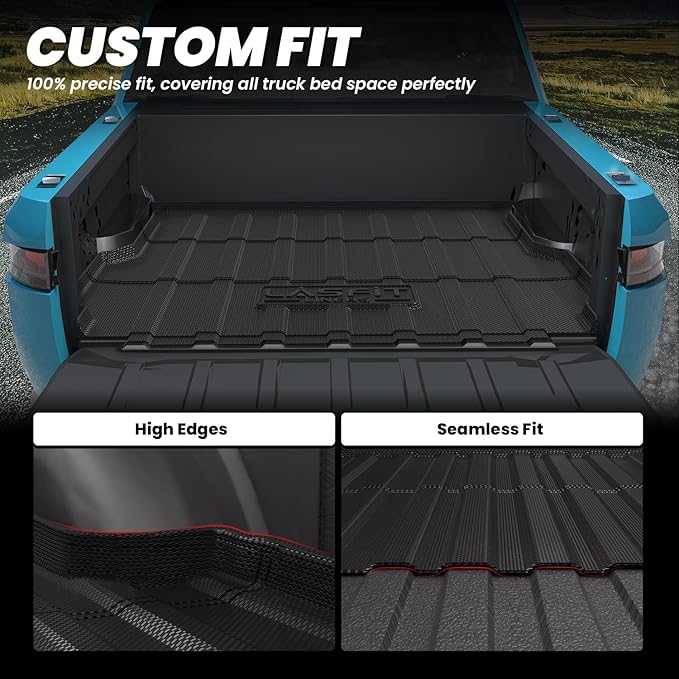 LASFIT Bed Mat for Rivian 2022-2026 R1T (4.5FT/4.5'Bed) Truck Bed, All Weather 4.5 ft Pick up Bed Liner for Rivian R1T Accessories, TPE Trunk Mat&Bed Liner (Not Fit Drop-in Liners)