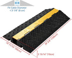 Yescom Cable Ramp Protector 1 Channel Garden Hose Protecitive 44000 Lbs Load Capacity Heavy Duty, 39.37"x22.83"x4.72" Speed Bump for Road, Driveway, Walkway and Commercial Use
