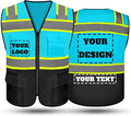 Safety Vest Reflective High Visibility with 5 Pockets ＆Zipper Class 2 Adult Unisex Construction Security Workwear