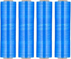 PSBM Blue Cast Stretch Wrap, 1 Pack, 18 Inch x 1500 Feet, 80 Gauge, Plastic Cling Dark Color Hand Stretch Film Rolls for Packaging Moving Packing Pallets