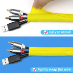 Automotive Wire Loom Tubing, Split Braided Cord Protectors from Pets No Chew, Flexible Cable Sleeve Cable Management for TV/Computer/Electric Wires (Yellow, 5/16"-10ft)