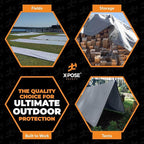 Heavy Duty Silver Poly Tarp 20' X 40' - Bulk Half Pallet (22 Pack) - Multipurpose Protective Cover - Durable, Weather Proof & Tear Resistant - 12 Mil Thick Polyethylene - by Xpose Safety