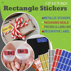 Small Label Stickers Rectangular Tags 1.57 inch x 0.75 inch in 5 Metallic Colors (40mm x 19mm) - 200 Pack by Royal Green