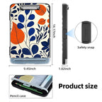 Clipboard with Storage Box & Pen Holder,Heavy Duty Clip Boards 8.5x11 for Nursing,High Capacity,School & Office Supplies,Orange Blue Leaves