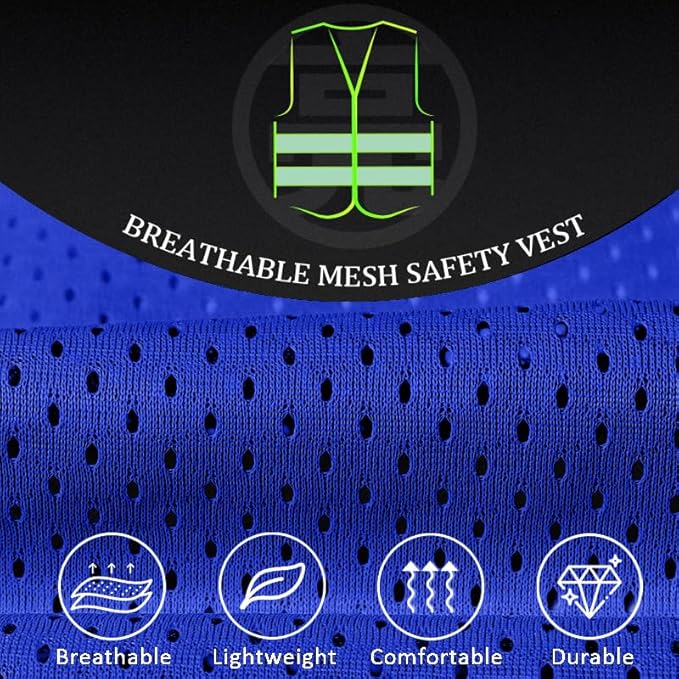 BeautyWill Custom Logo Safety Vest Class 2 High Visibility Reflective Vest for Men - Personalized Logo Team Vest