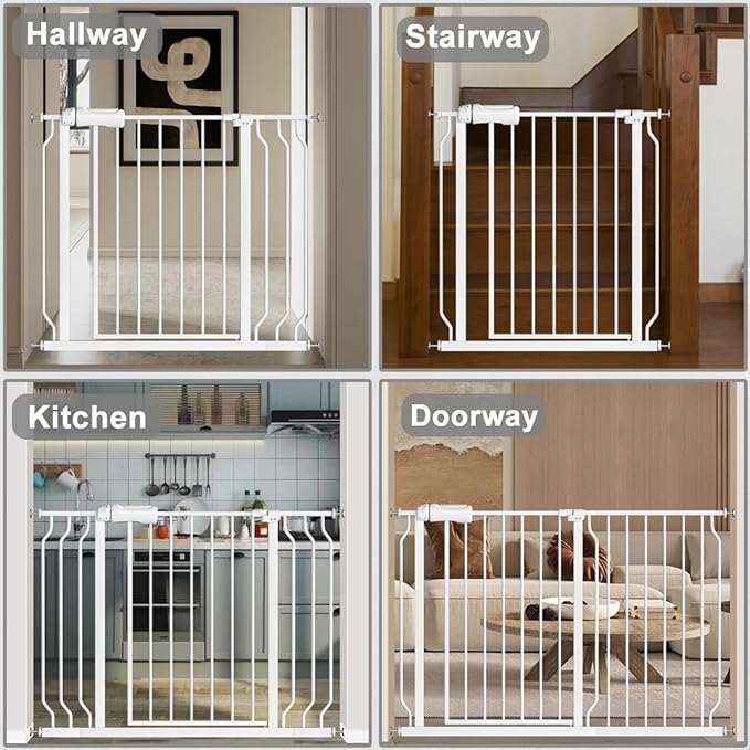 Fairy Baby Extra Wide Baby Gates 71.7-76.3 Inch, Auto Close Child Safety Gates for Stairs Banister Doorways Hallway,Indoor Safety Child Gates for Kids or Pets