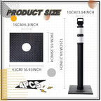 Kanayu 49 Inch Traffic Delineator Posts with 8.8 Lbs Rubber Base PE Delineator Post Portable Parking Pole Traffic Cone Barrier with Removable Base, Reflective Band(4 Packs,Black)