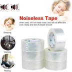 BOMEI PACK Silent Packing Tape, 2.4Mil x 1.88” x 110yds, Heavy Duty Clear Packaging Tape for Moving Boxes, 6 Rolls