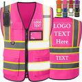 Custom Safety Vest High Visibility Customize Class 2 for Men Personalized Two Tone Logo Work Vests for Construction