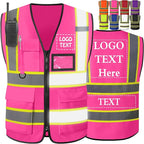 Custom Safety Vest High Visibility Customize Class 2 for Men Personalized Two Tone Logo Work Vests for Construction