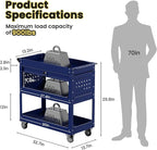 3 Tier Rolling Tool Cart On Wheels, Heavy-Duty Utility cart Service Cart with Locked Drawers for Garage, Warehouse, Repair Shop, Workshop