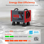 Abestorm Crawl Space Dehumidifier, 120Pint Controls Commercial Dehumidifiers with Drain Hose for Basement, Under House Auto Defrosting Industrial Crawlspace Dehumidifier
