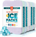 Healthy Packers Reusable Ice Packs for Lunch Boxes - Long Lasting Slim Freezer Packs, Thin Non-Toxic BPA-Free Hard Gel Ice Blocks for Coolers, Kids & Adults Lunch Bags, Travel, Camping, Food Storage