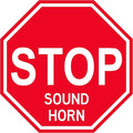 Stop "Sound Horn" - Laminated Floor Sign by Graphical Warehouse - 12” x 12” (26)