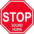 Stop "Sound Horn" - Laminated Floor Sign by Graphical Warehouse - 12” x 12” (26)