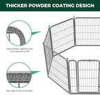 FXW Garden Fence Outdoor for The Yard – 32in(H) x 109.4ft(L) Heavy Duty Metal Animal Barrier for Dog and Rabbit, Decorative Dog Fence, 48 Panels, Silver