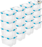 Sterilite 16-Pack Gasket Box, Weather-Resistant Storage Bins with Latching Lids, 80 Quart - Heavy-Duty Organizing Containers for Closet, Bathroom, and Office