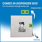 2024 Year Stickers, Doctor Stuff 2024 Chart Stickers, Fluorescent Green Color Coded, USA Made Year Labels for End Tab File Folders, 500 Labels per Roll, 1 Roll, 3/4" x 1-1/2"