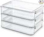 Citylife 3 PCS 9 x 13 Plastic Storage Bins with Lids and Latches, Portable Art Supply Storage Organizer, Paper Storage Box for Organizing A4 Paper, Letters, Documents, Art Supplies, and Crafts