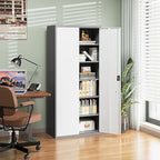 Letaya Metal Garage Storage Cabinets with Lock Door and Adjustable Shelves, Steel Tool Cabinets for Home,Office,Warehouse Organisieren (Gery White, 71" H)